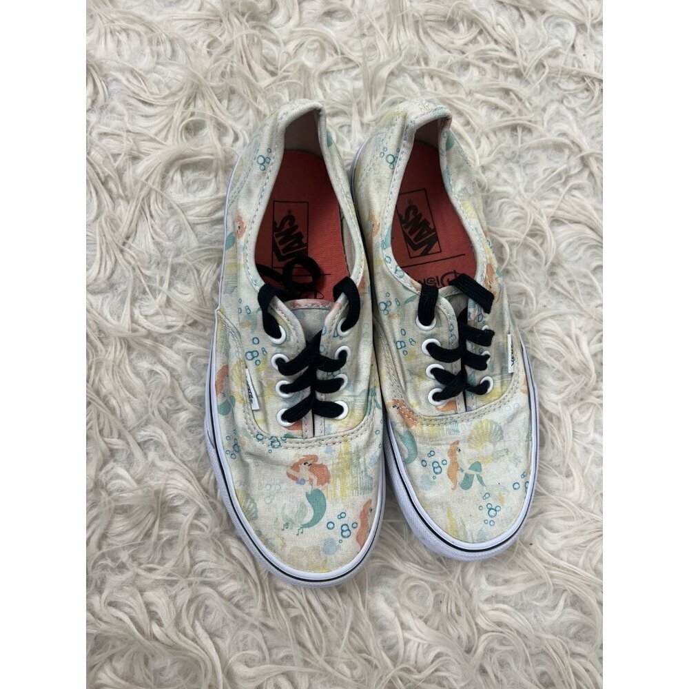 Vans x Disney Rare Little Mermaid Women's Size 7 Casual White Sneakers Shoes - Picture 4 of 8